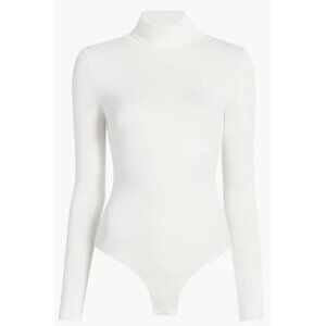 HILL HOUSE HOME The Luna Bodysuit in White Jersey Minimalist Neutral - Size S